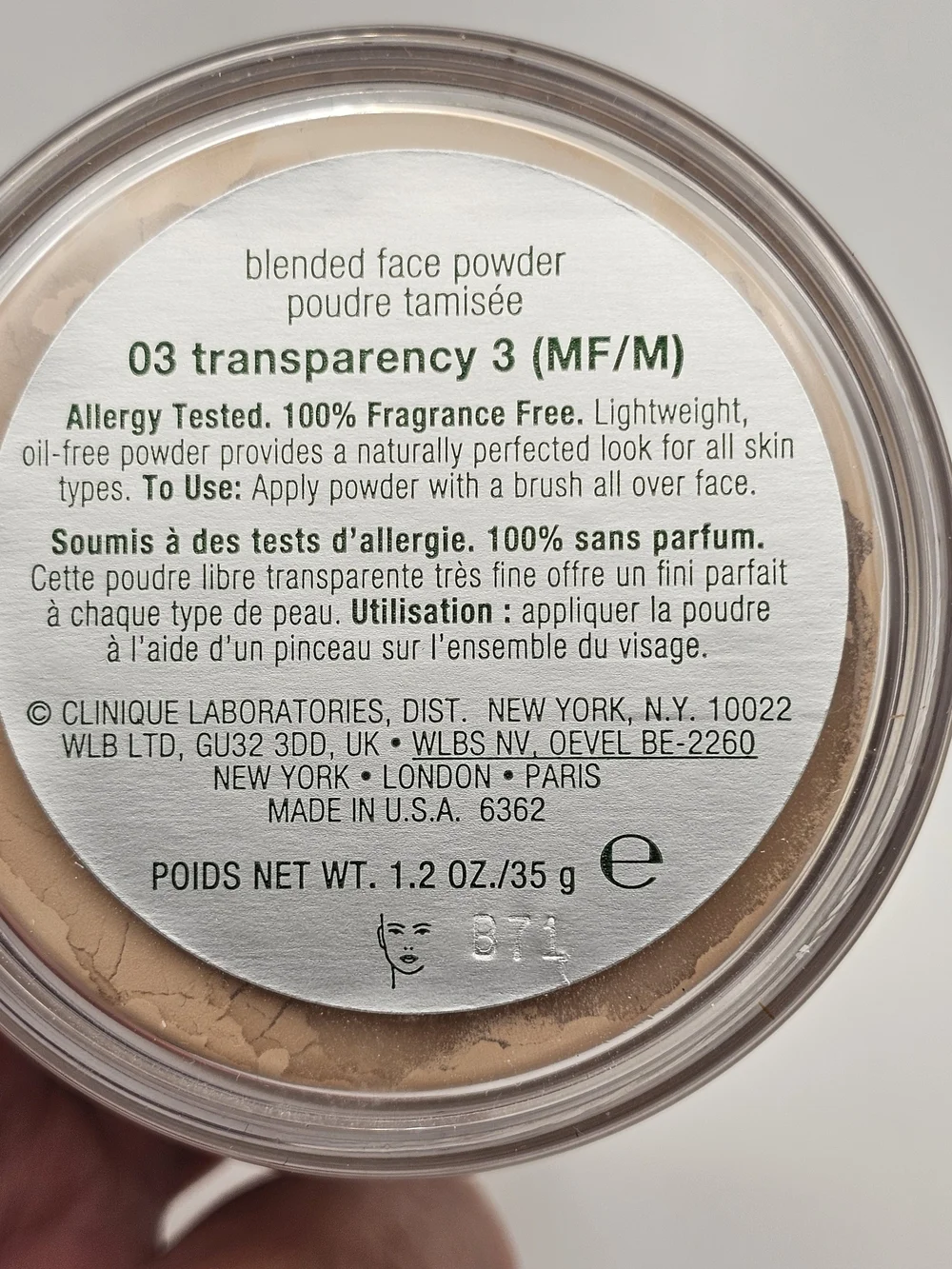 NEW Clinique Blended Face Powder - 03 Transparency 3
